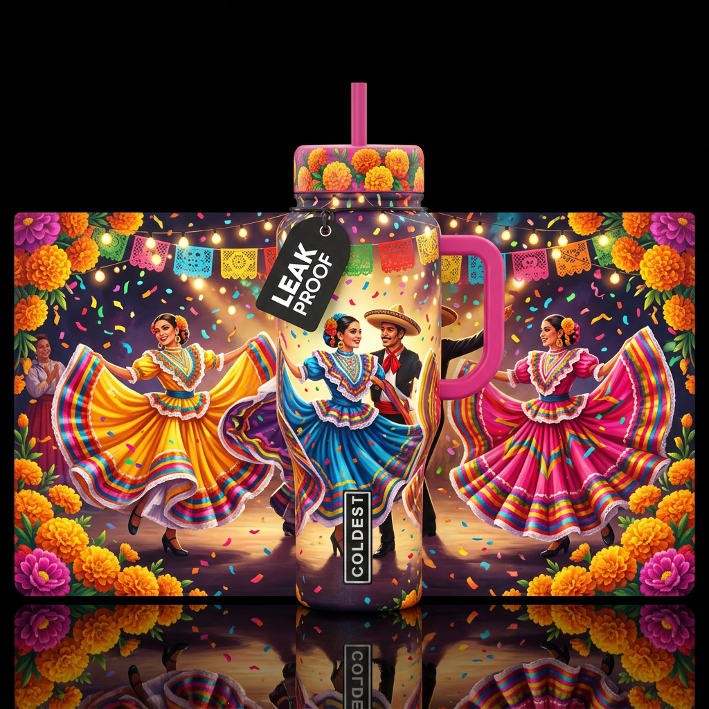 baile folklorico water bottle design