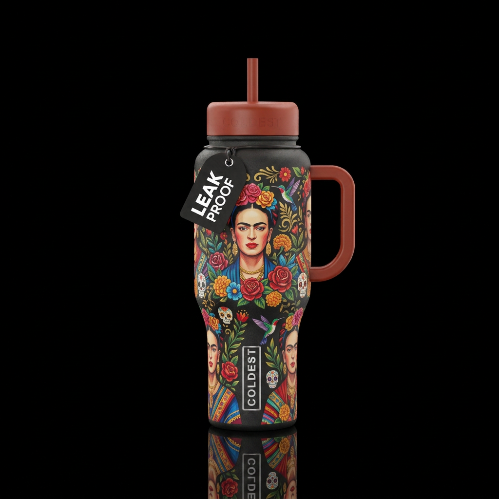 I am Frida water bottle design