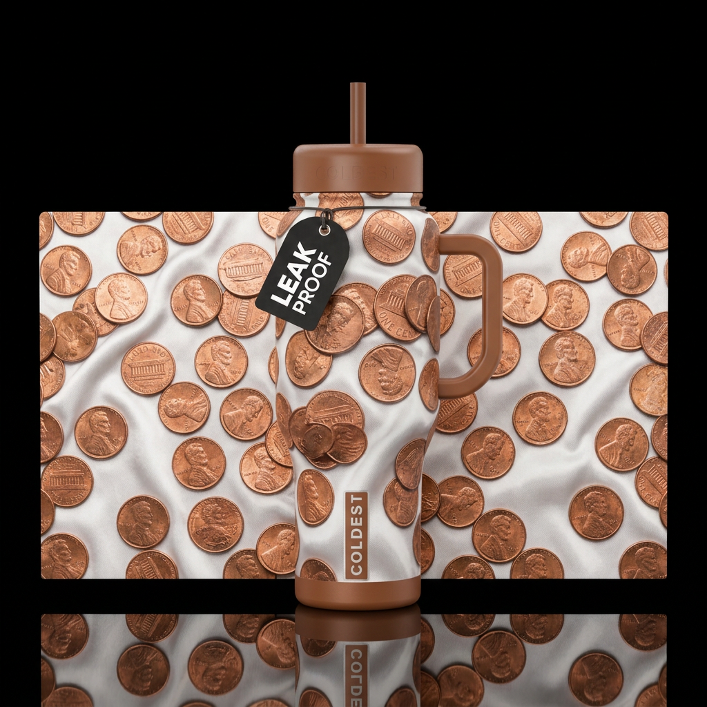 A Penny Saved water bottle design