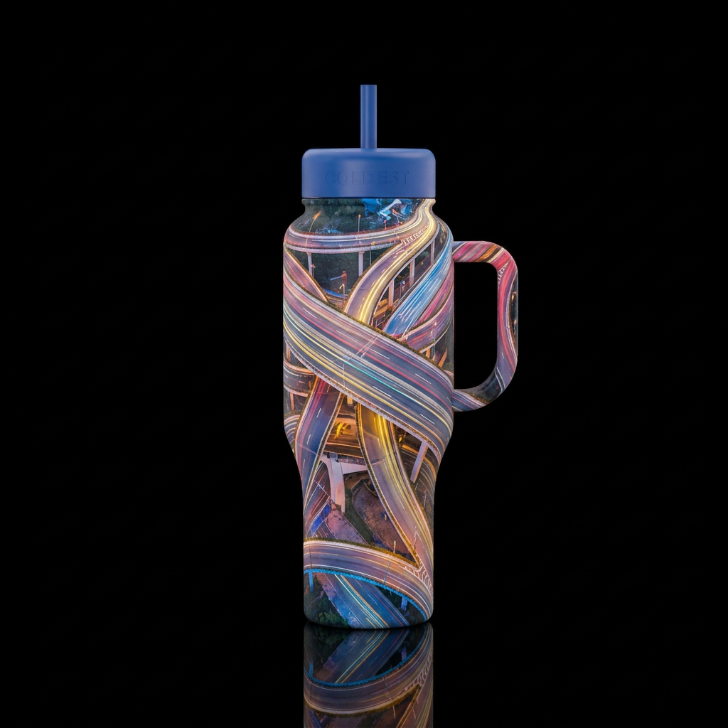 Life is a Highway water bottle design