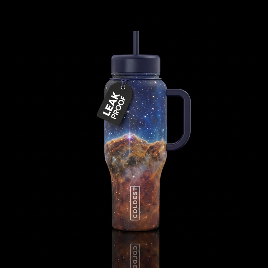 Carina Nebula water bottle design