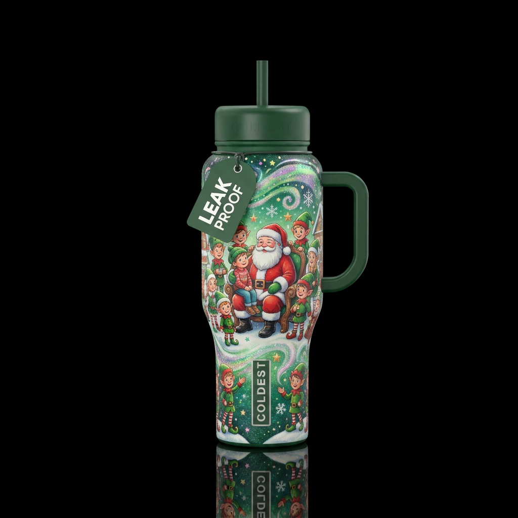 Santa's Village water bottle design