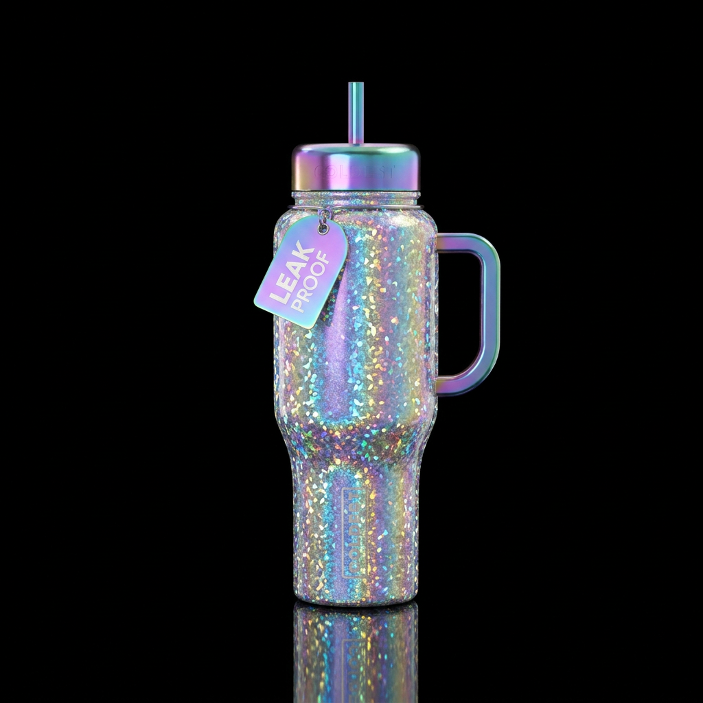 refracted aura water bottle design