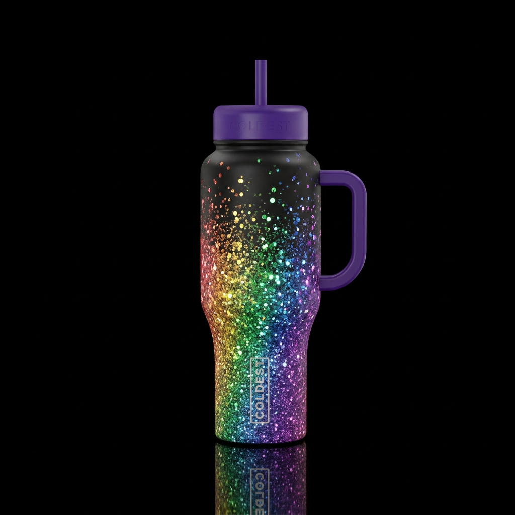 glitter shake water bottle design
