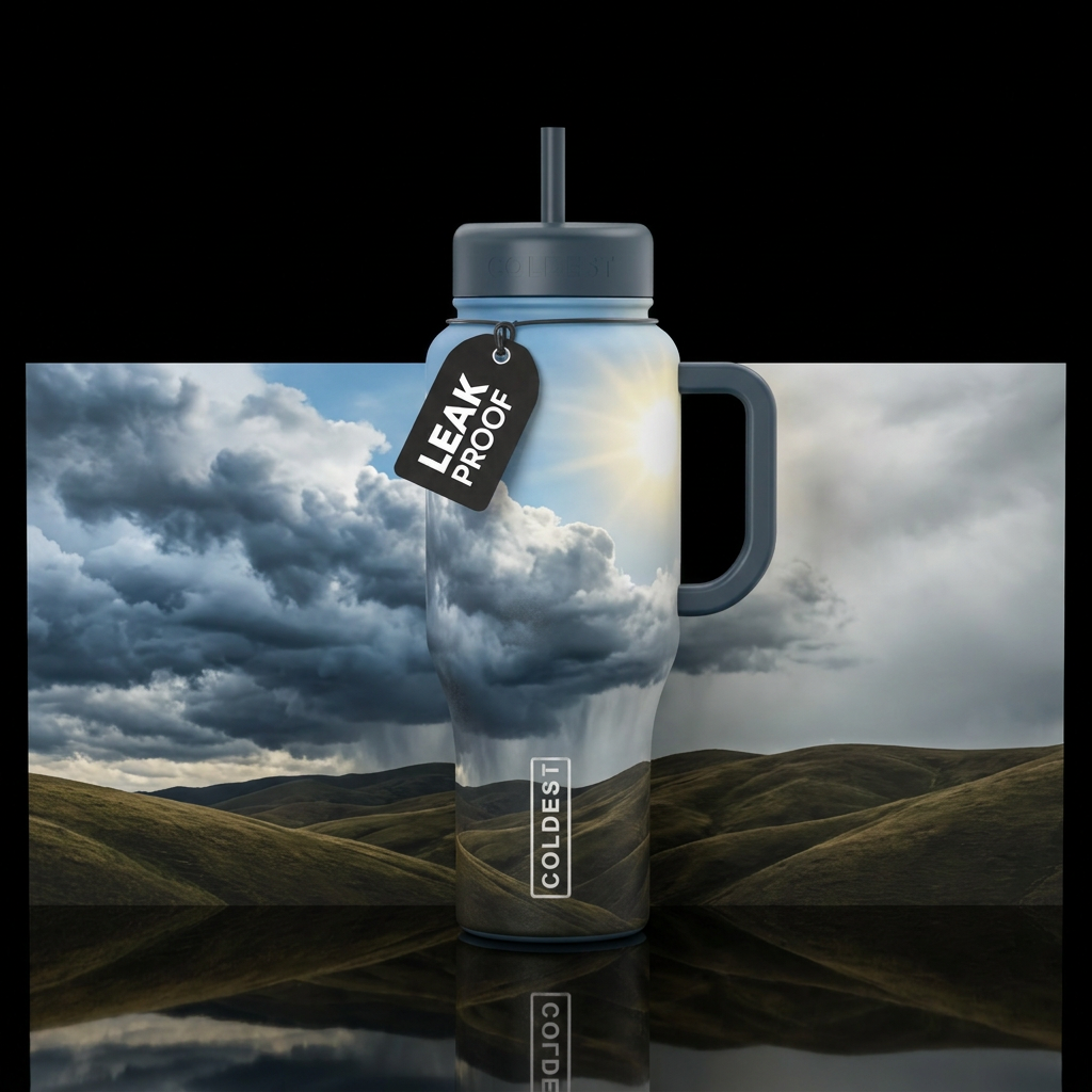 clouds rolling water bottle design