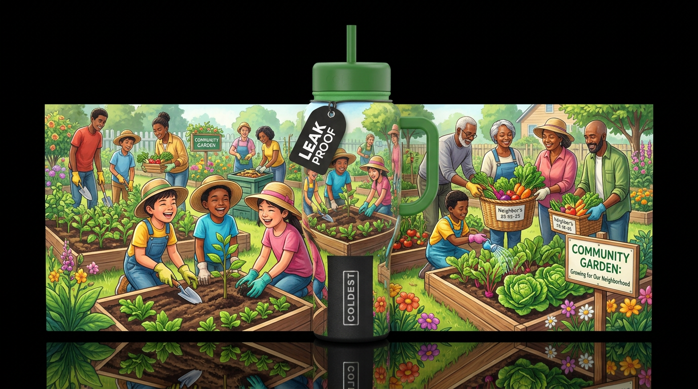 For Community water bottle design