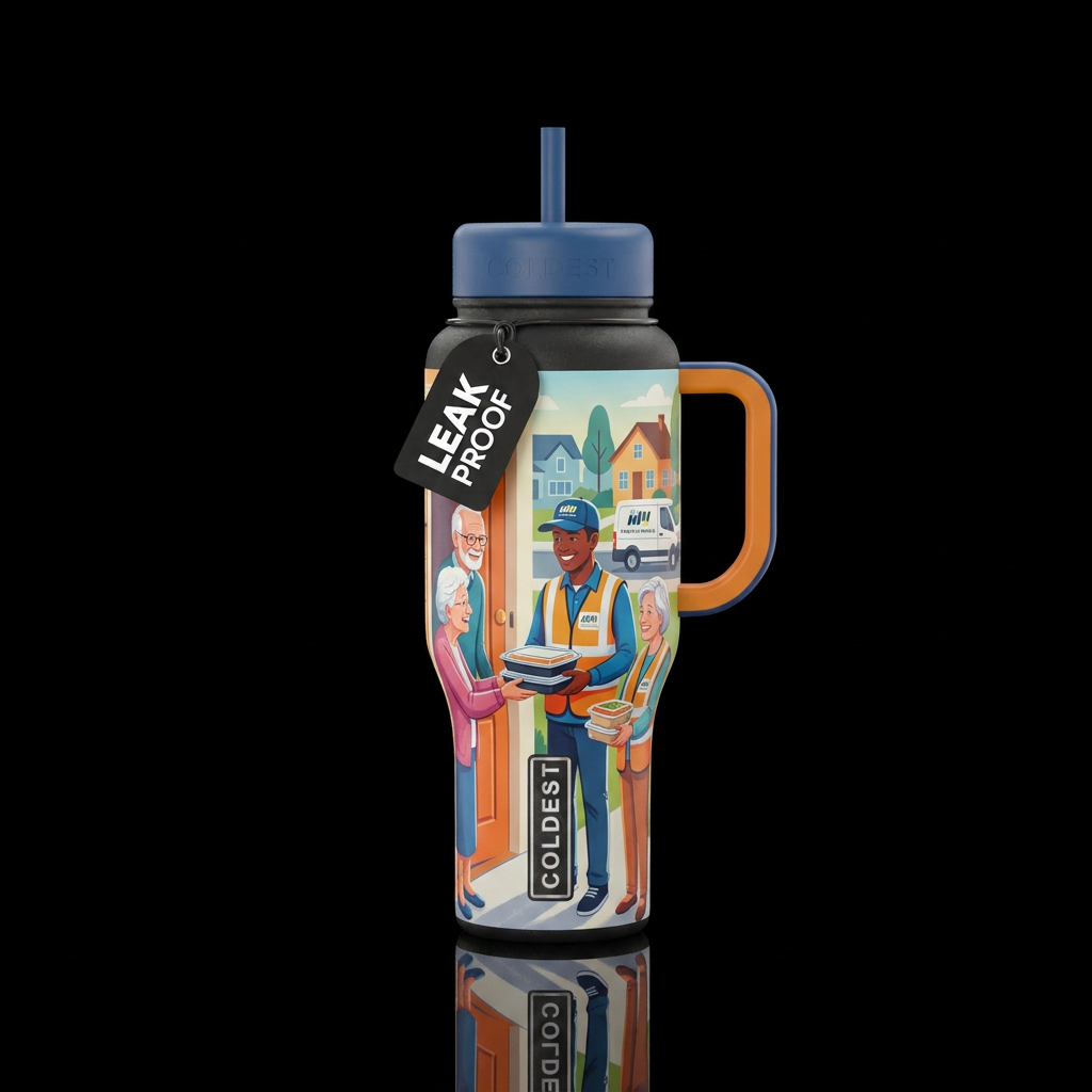 Meals with a Smile water bottle design