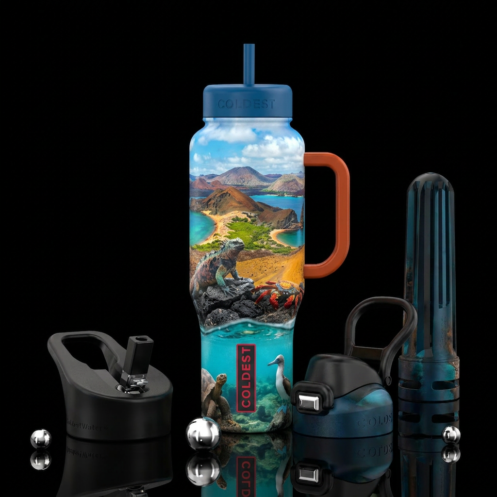 Galápagos Islands water bottle design
