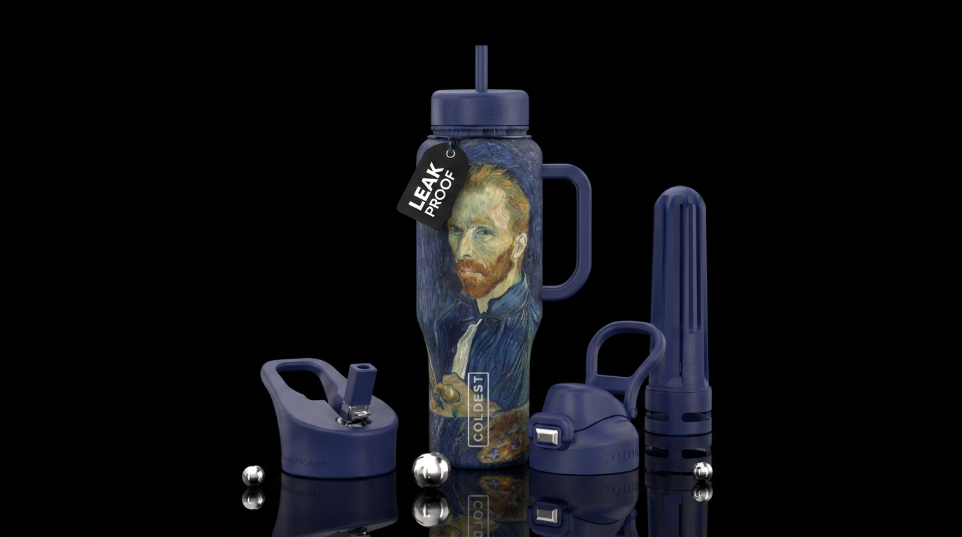 Van Gogh Self-Portrait as a Painter water bottle design