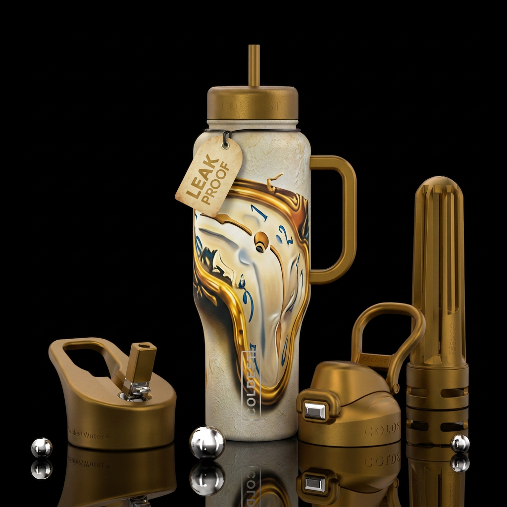 Salvador Dali Melting Clock water bottle design