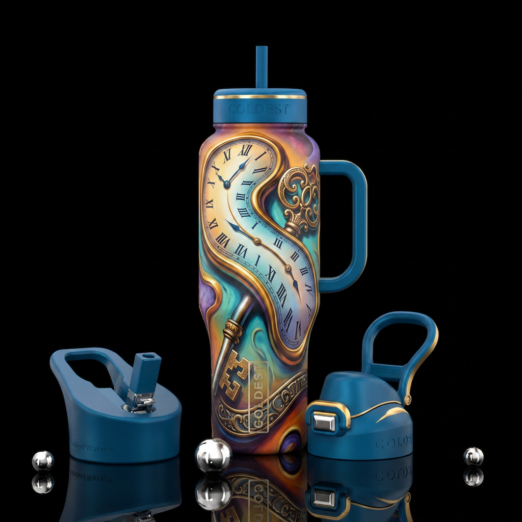 Salvador Dali Key to Time water bottle design