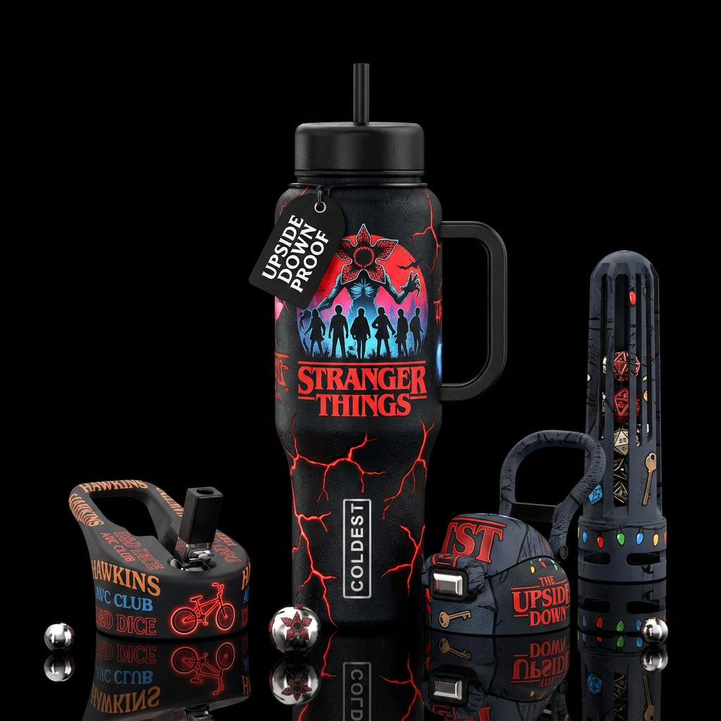 Stranger Things water bottle design