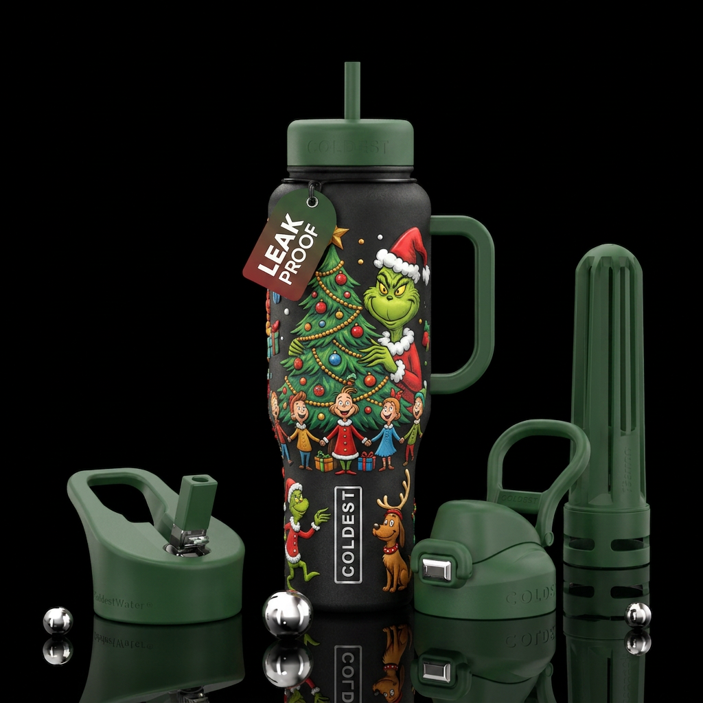 You're a Mean One,  Mr Grinch water bottle design