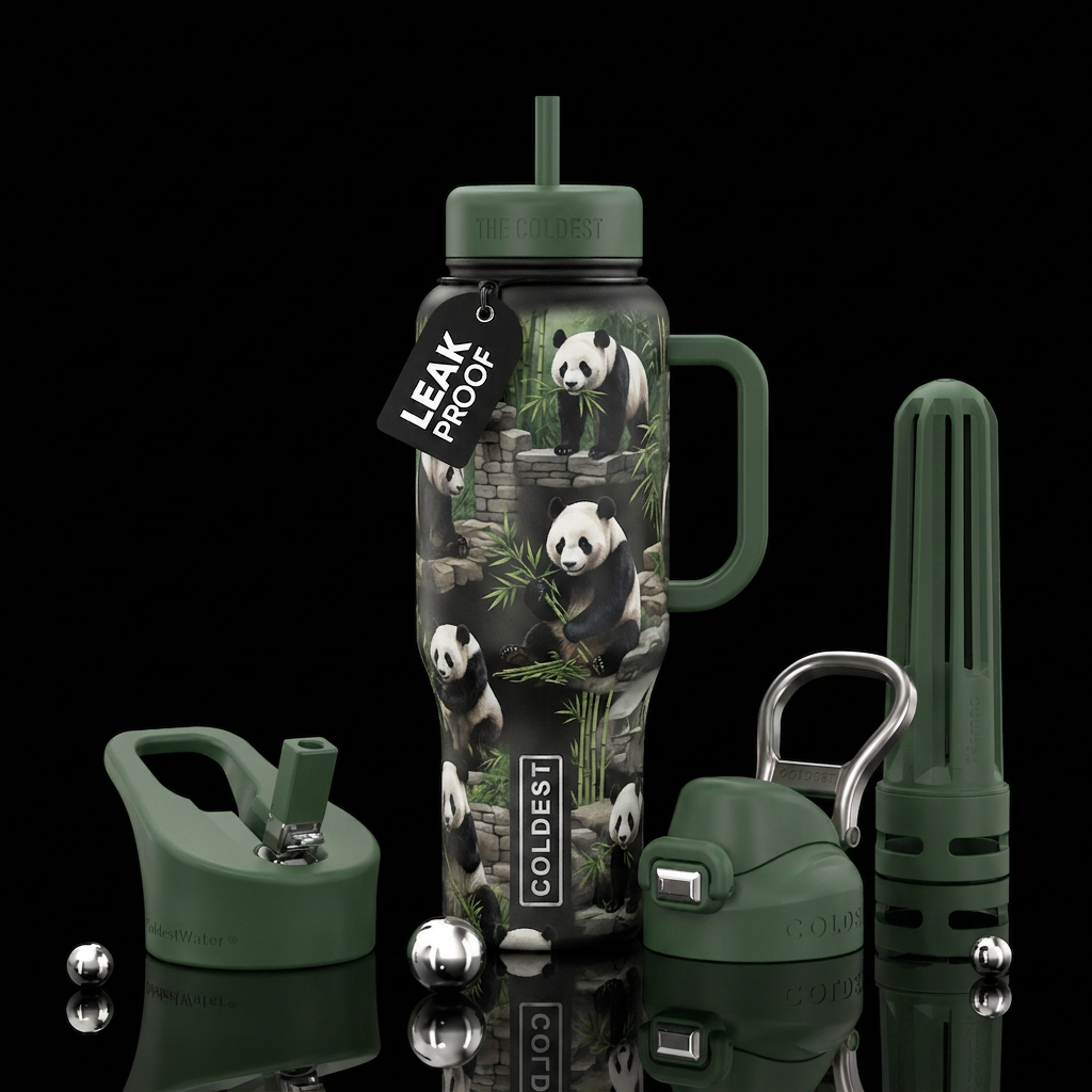 Panda Bears at DC National Zoo water bottle design