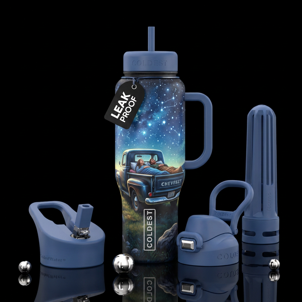 Stargazing water bottle design