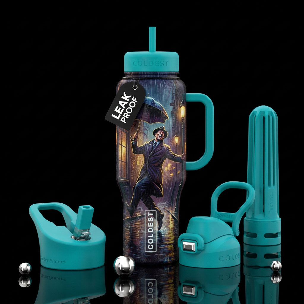 Singing in the Rain water bottle design