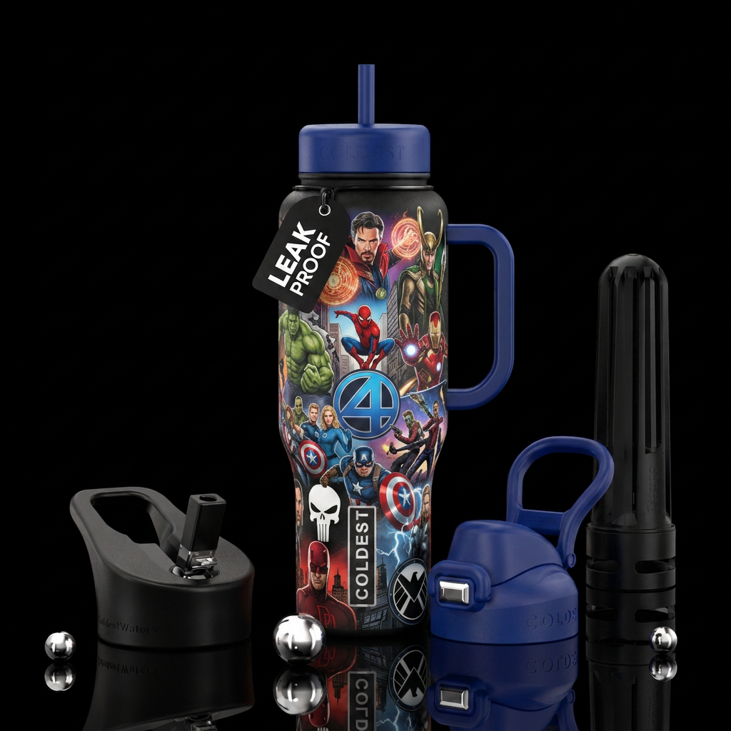 Wonderful World of Marvel water bottle design