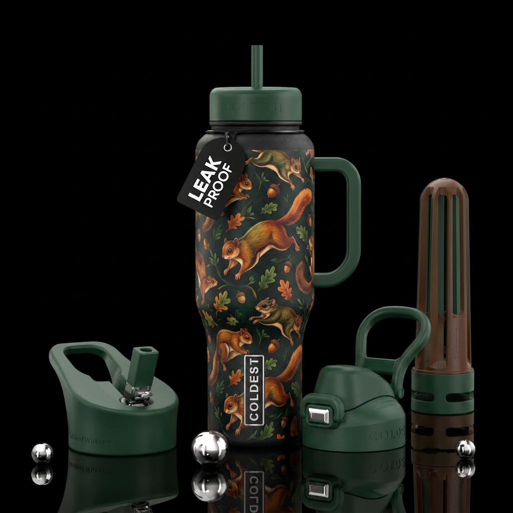Flying Squirrels water bottle design