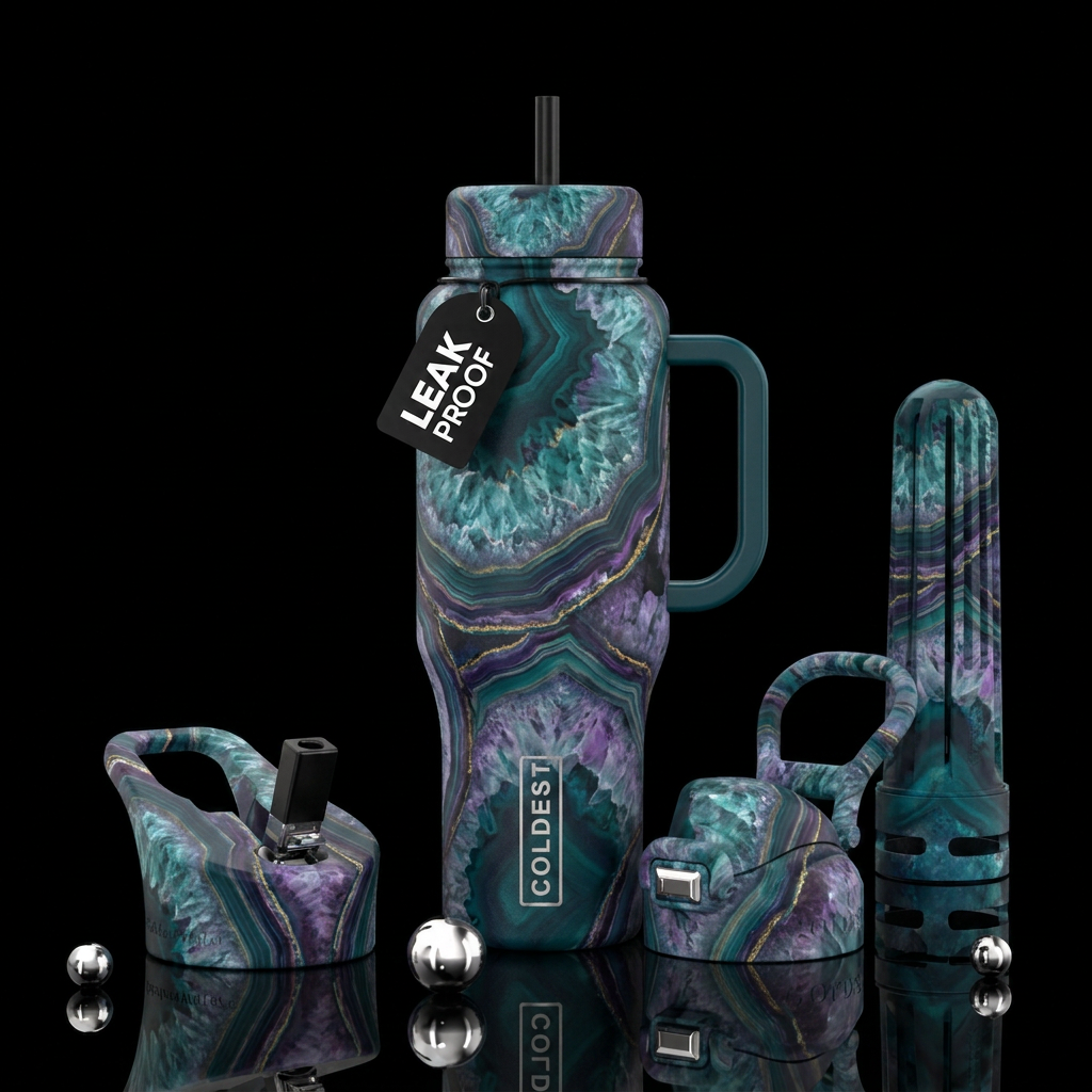 Agate water bottle design