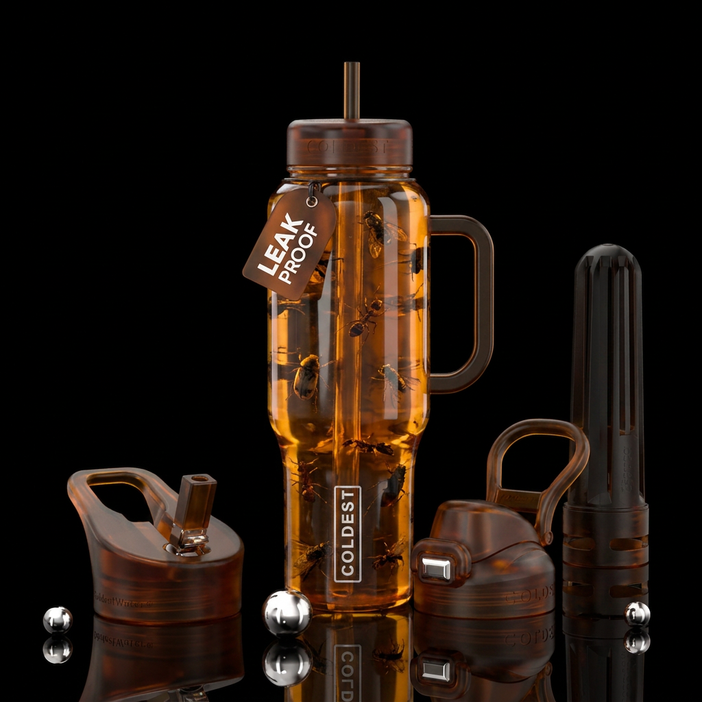 Amber w/Insects water bottle design