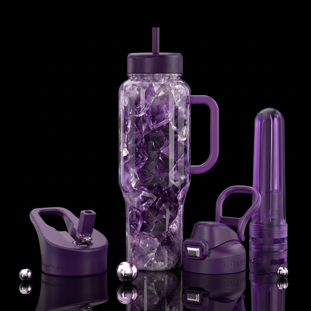 Amethyst Geode water bottle design