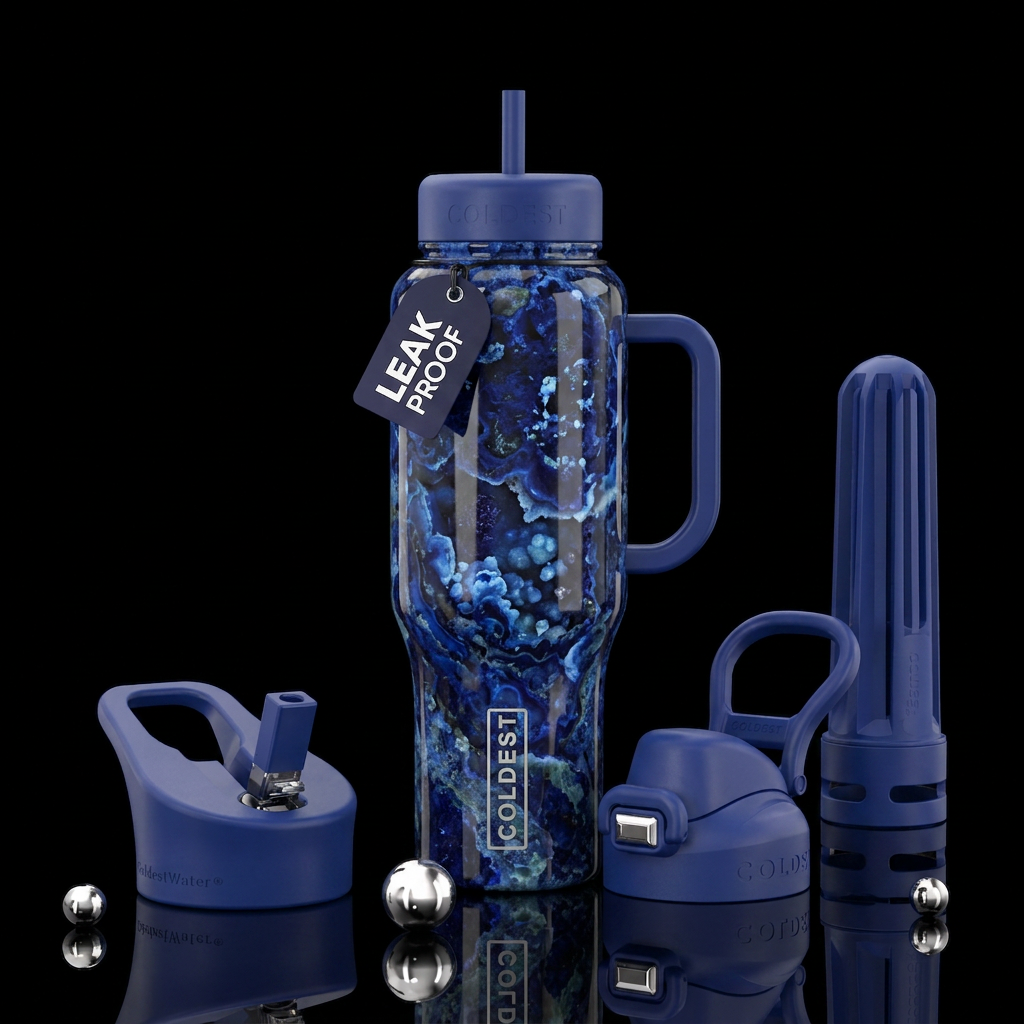 Azurite water bottle design