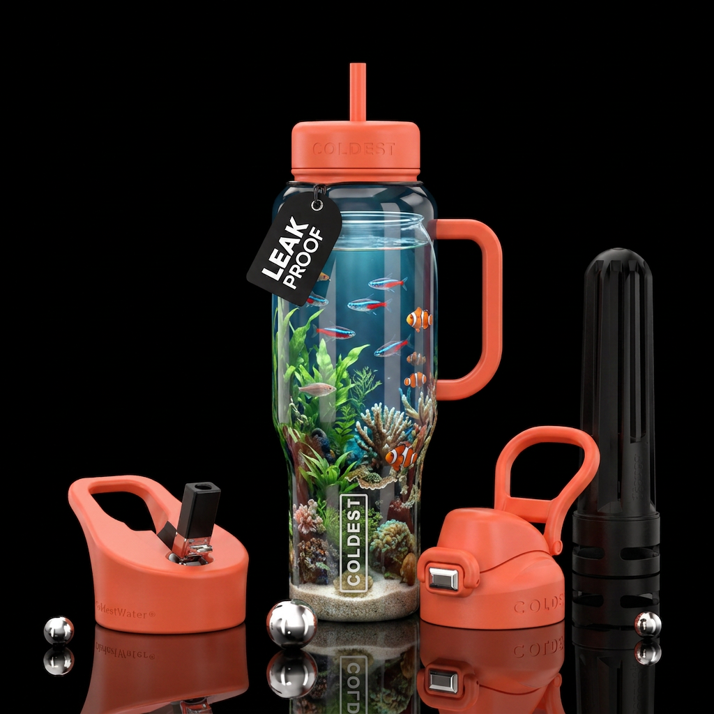 Life in a Fishbowl water bottle design