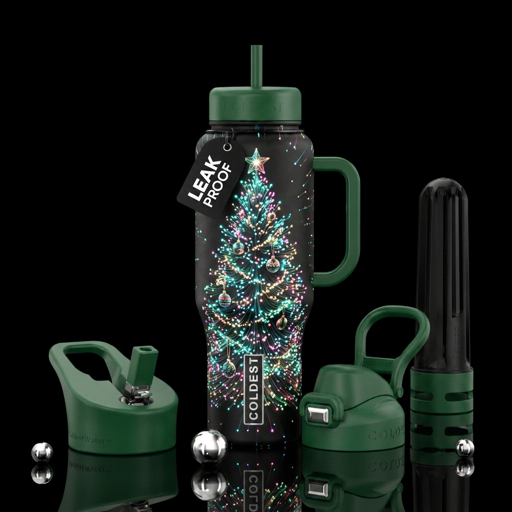 Fiber Optic Christmas Tree water bottle design