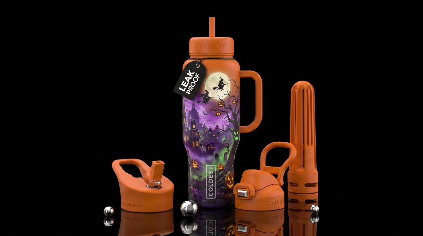 Halloween Land water bottle design