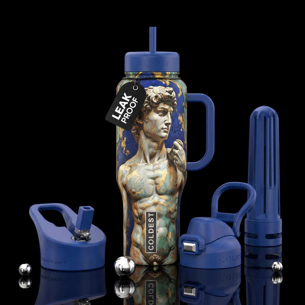 Michelangelo's David water bottle design