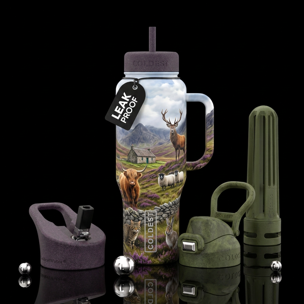 Scottish Highlands water bottle design