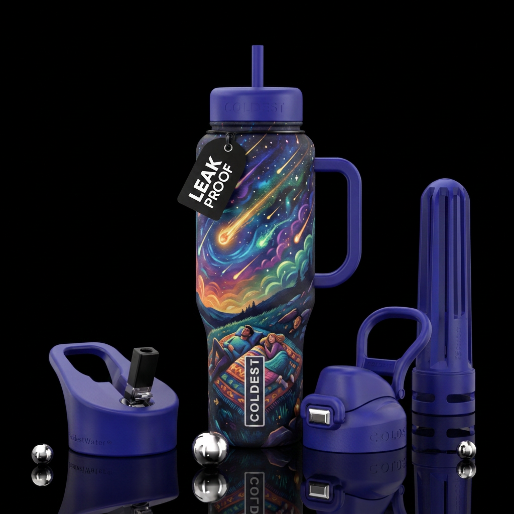 Watching a Meteor Shower water bottle design