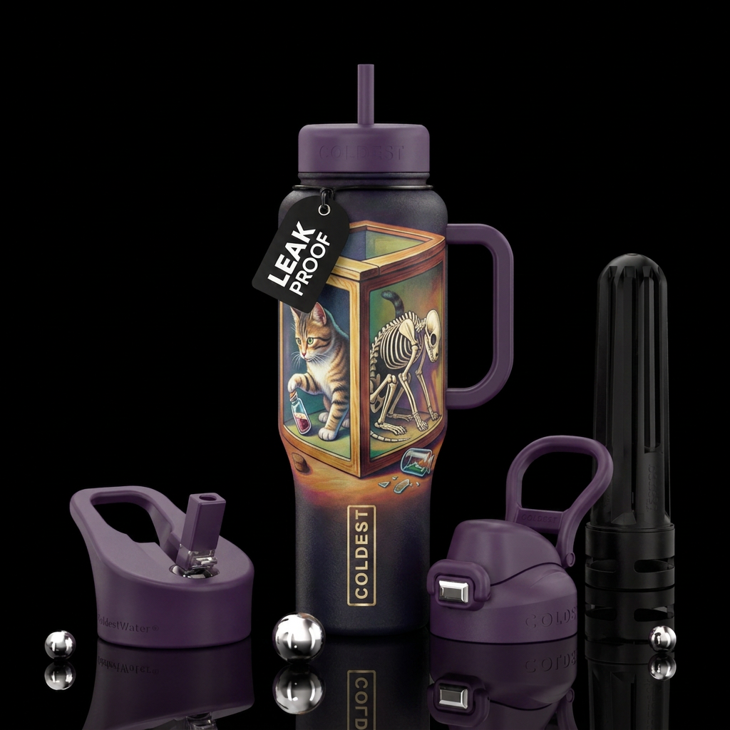 Schrödinger's Cat I water bottle design