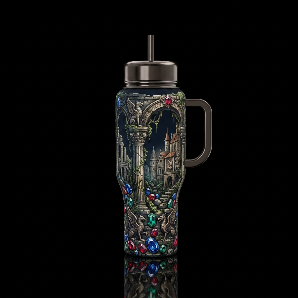 Ancient Ruins water bottle design