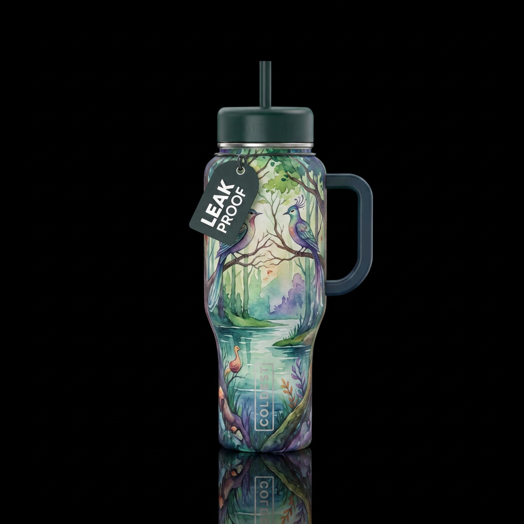 Watercolor Forest II water bottle design