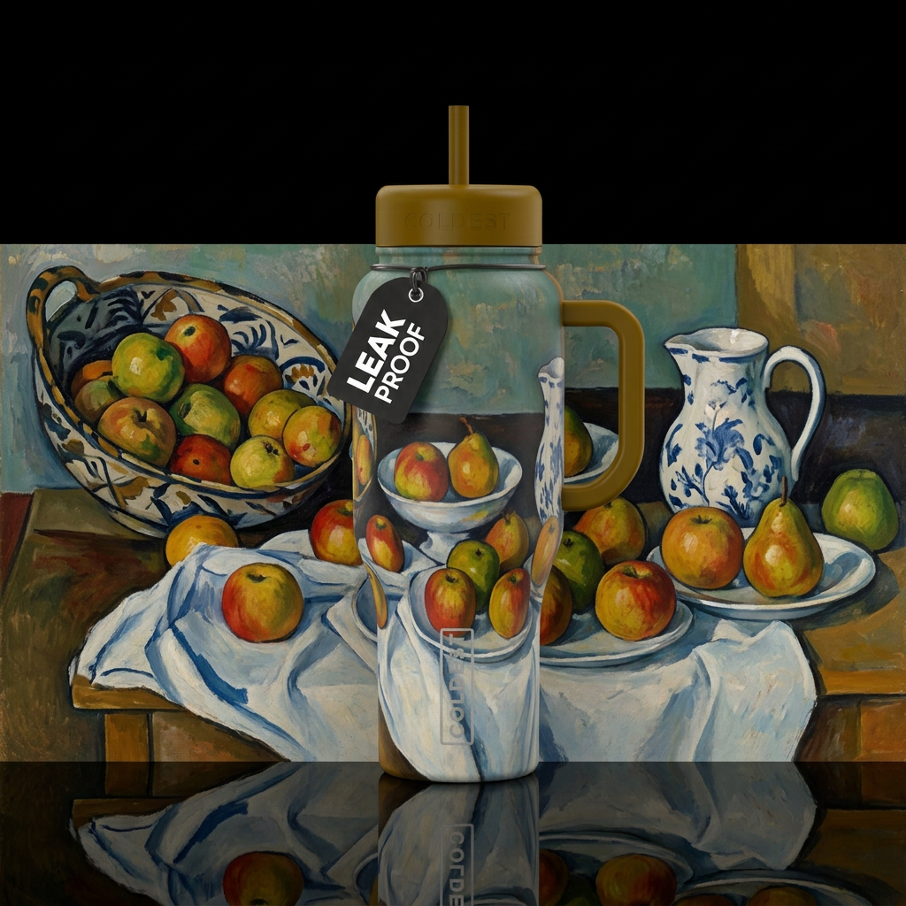 Fruit Bowl, Pitcher and Fruit - Paul Cézan... water bottle design