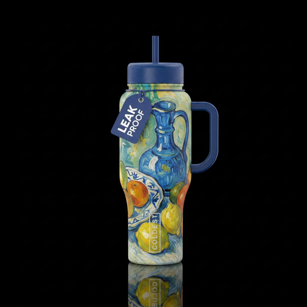 Carafe and Dish with Citrus Fruit - Vincent Van Go... water bottle design