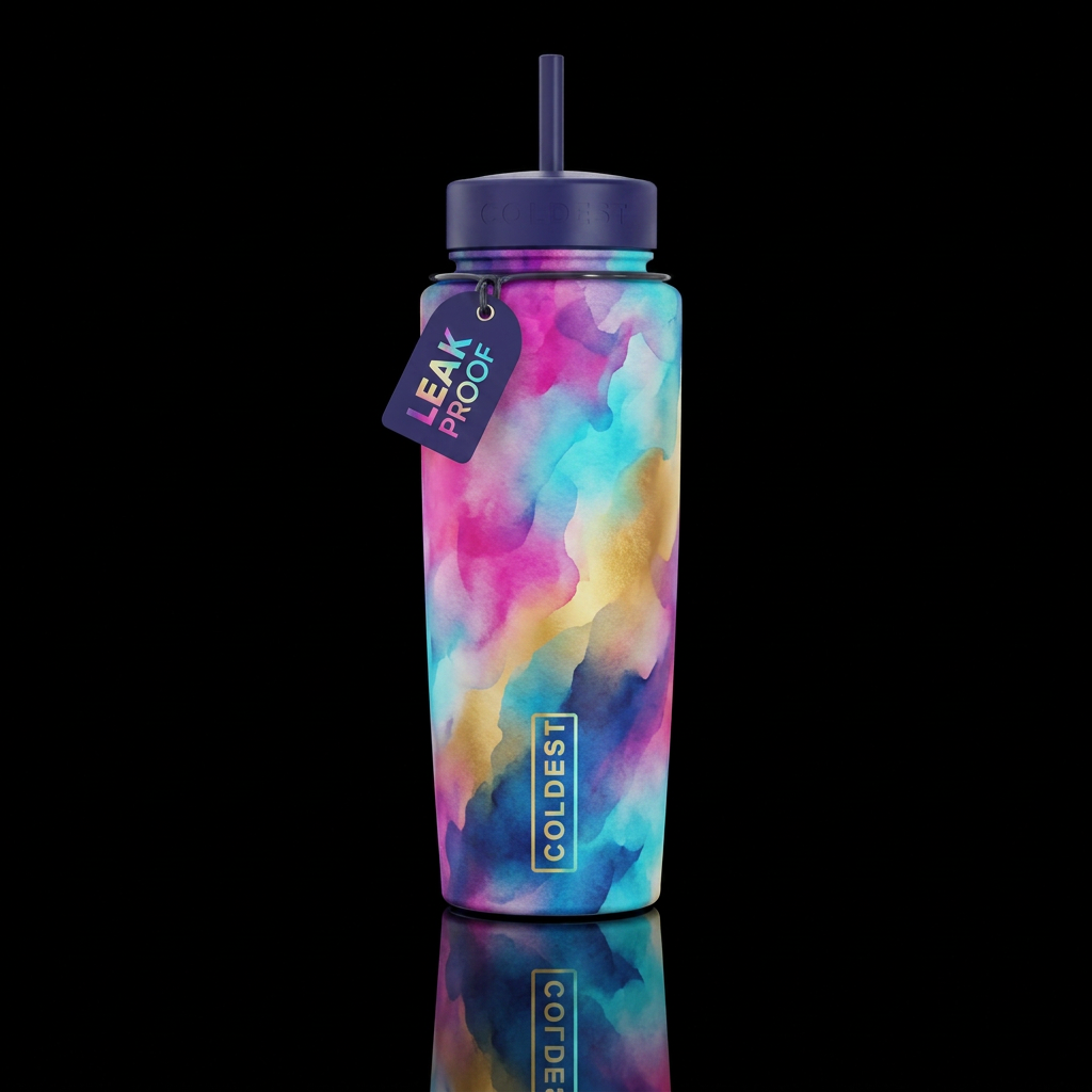 Watercolor water bottle design