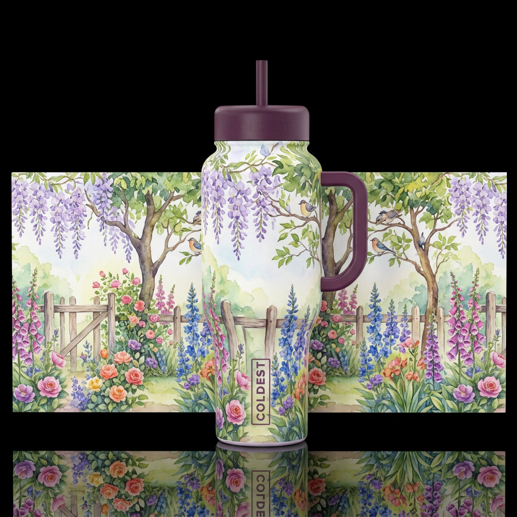 English Garden water bottle design