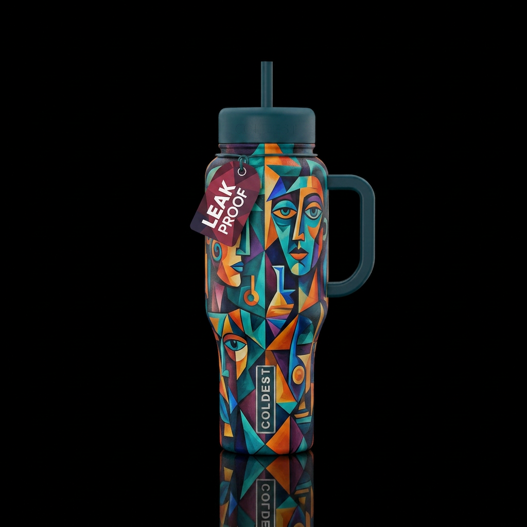 Cubism water bottle design
