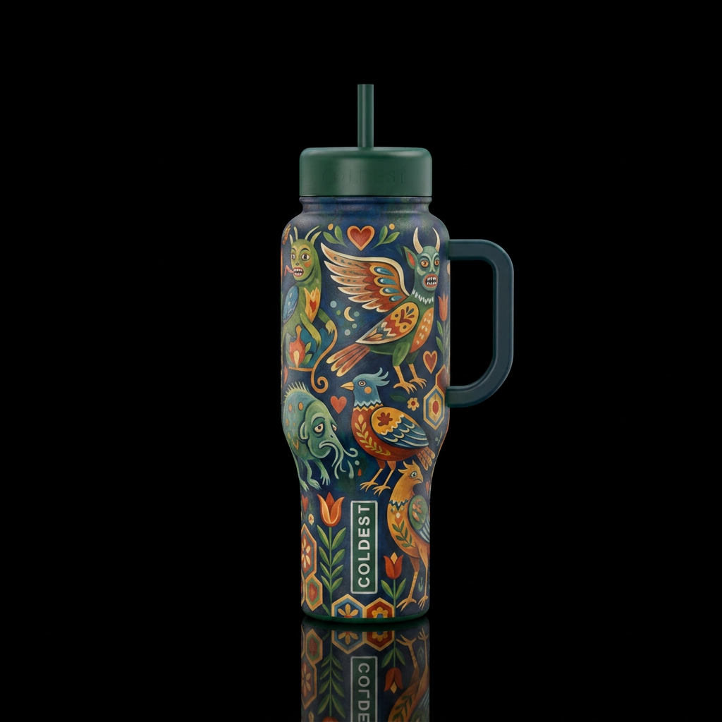 PA Dutch Cryptid Painting water bottle design