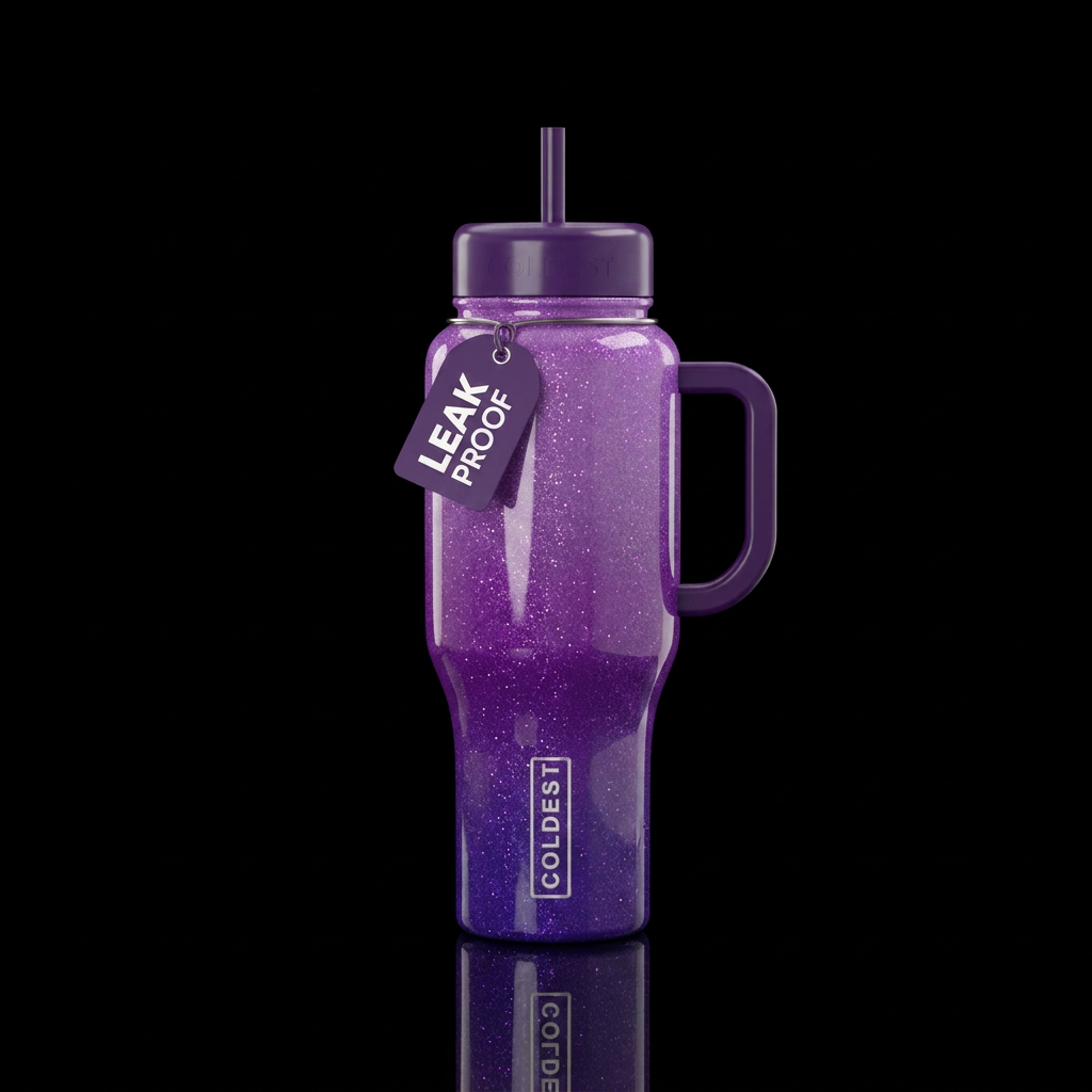 Sparkly Shades of Purple water bottle design