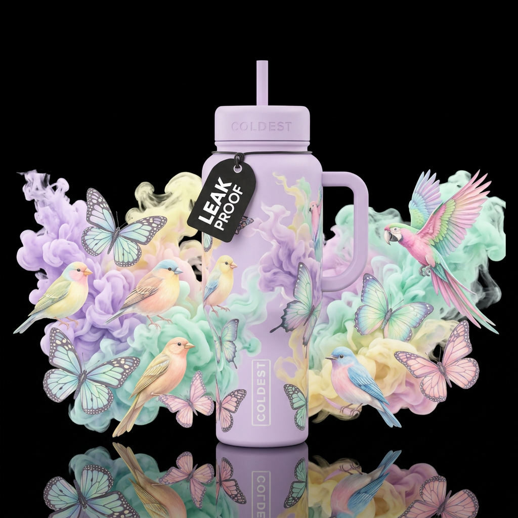 Pastels water bottle design