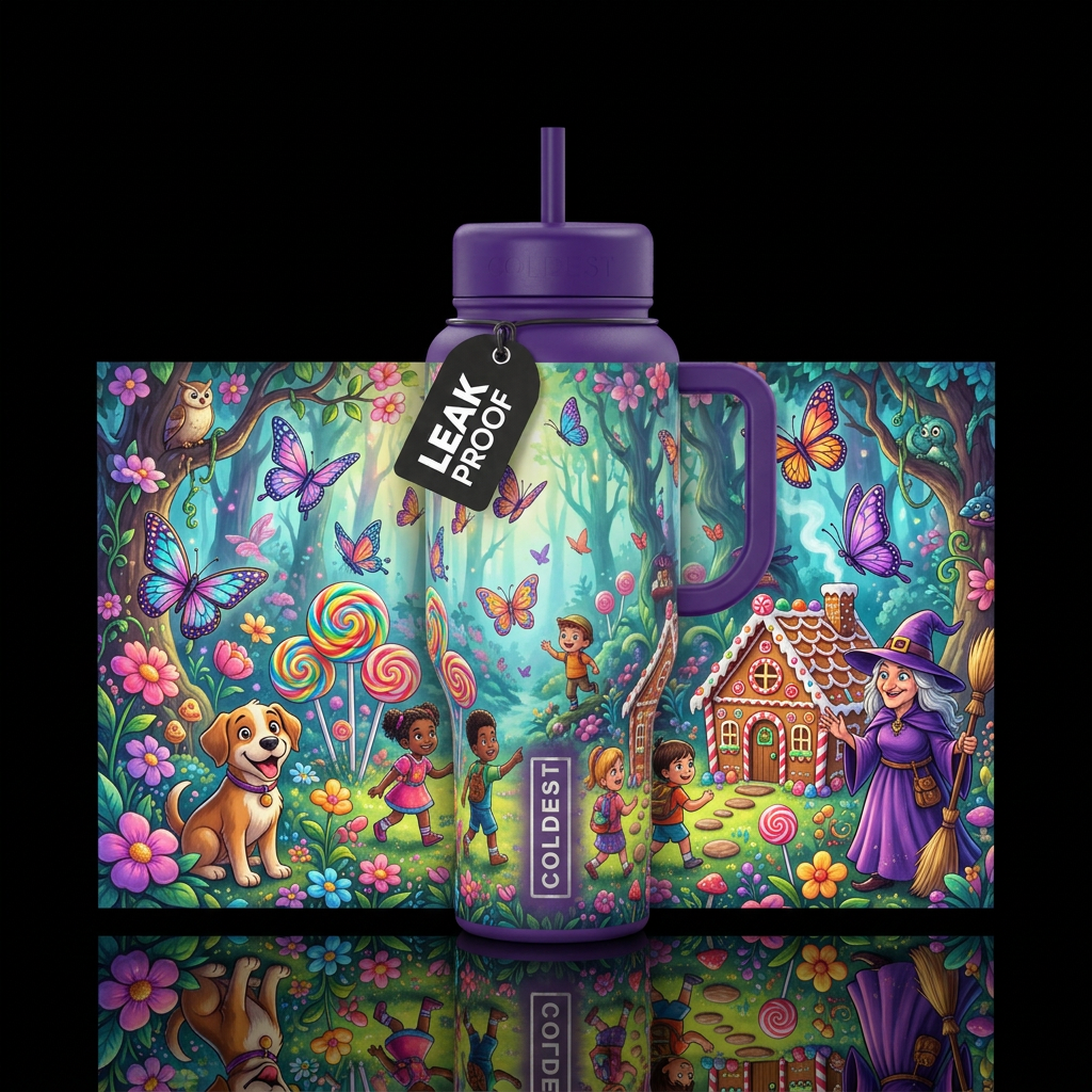Gingerbread House, Kids, Candy water bottle design