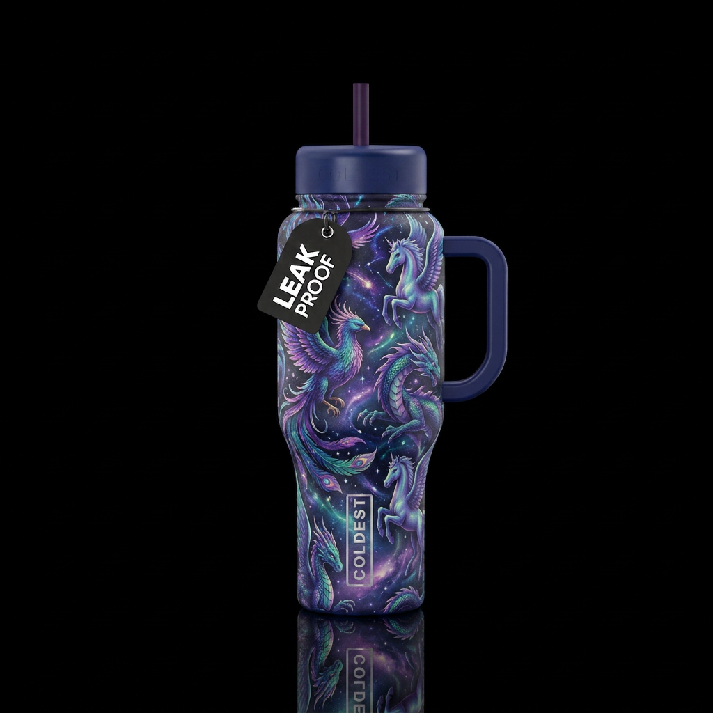 beautiful, vibrant, twilight, magical, mythical cr... water bottle design