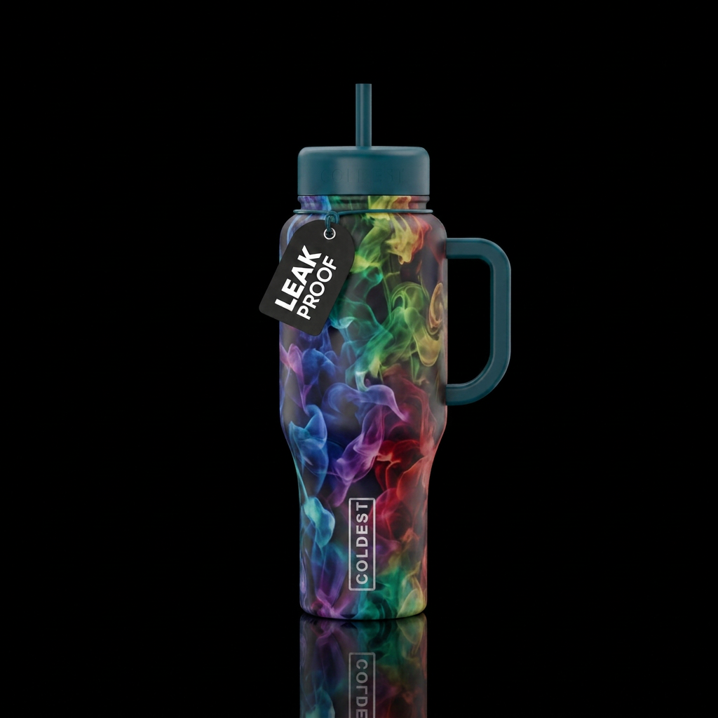 Multi Colored Smoke, water bottle design