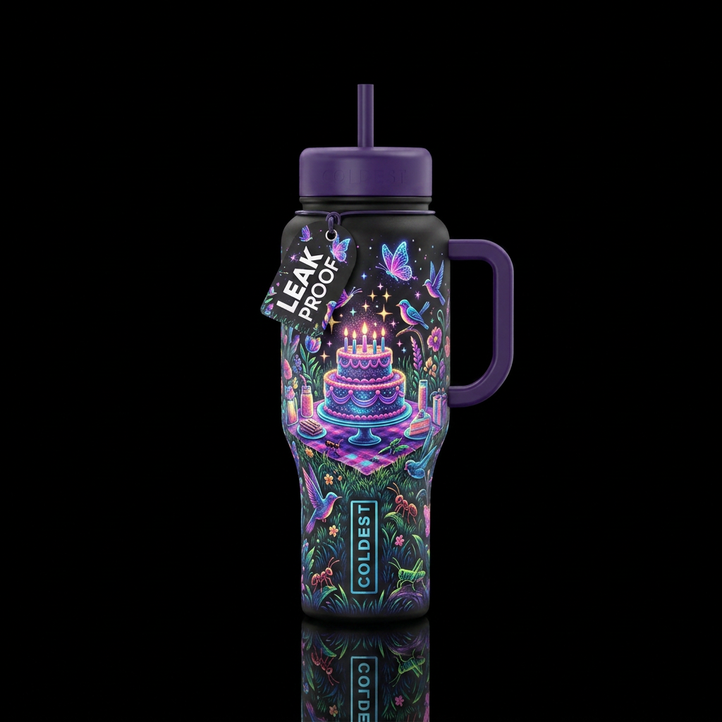 Birthday Party Picnic water bottle design