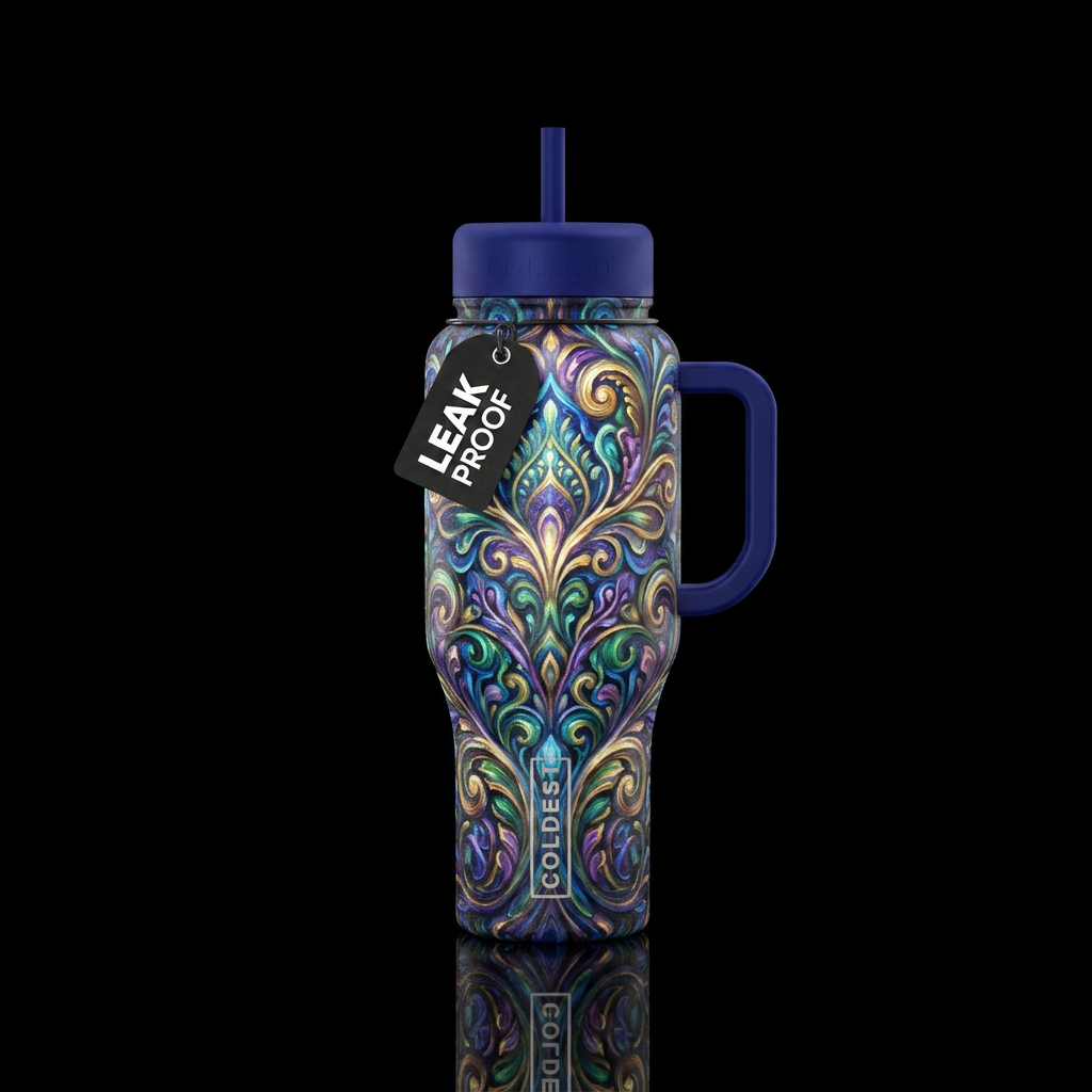 Mardi Gras water bottle design