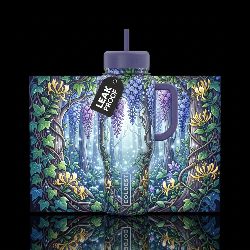 Boston Ivy, Wisteria , Honeysuckle wrapping around... water bottle design