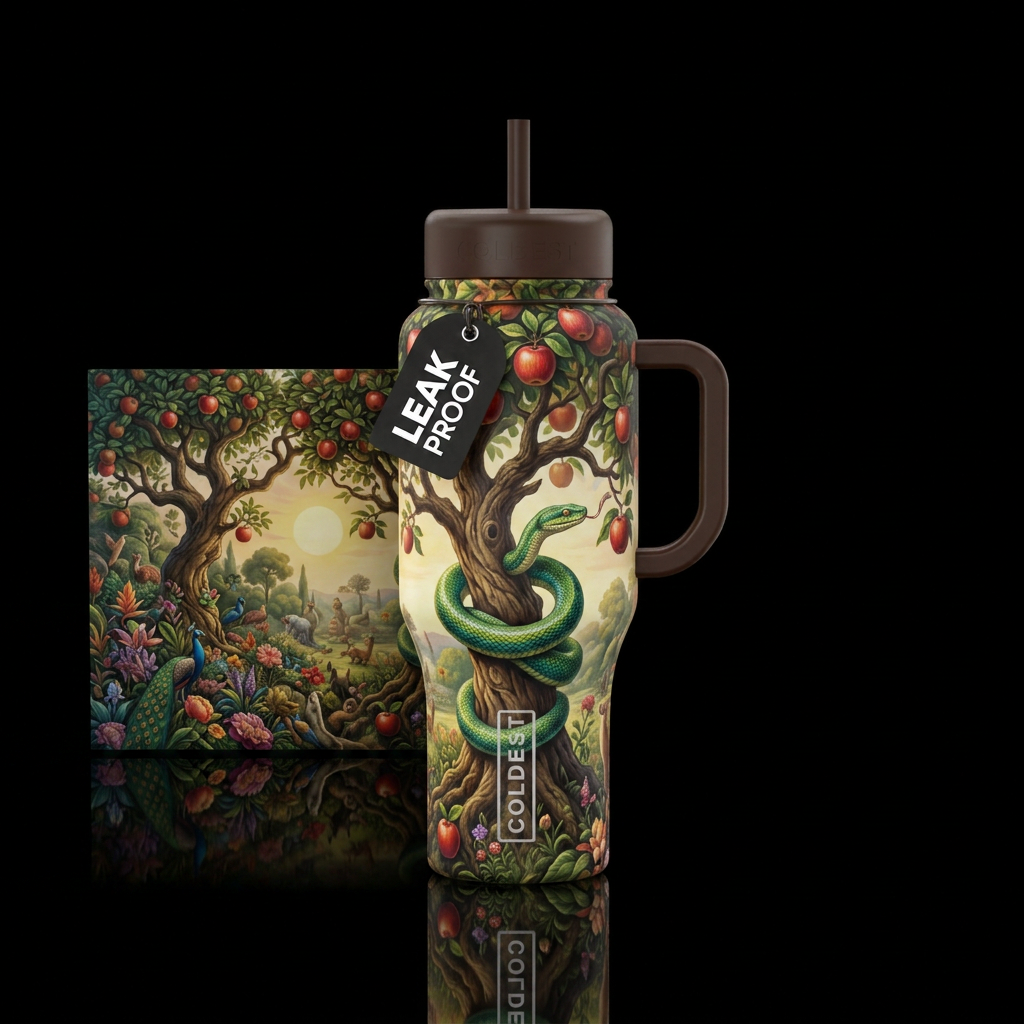 Garden of Eden Apple Tree water bottle design
